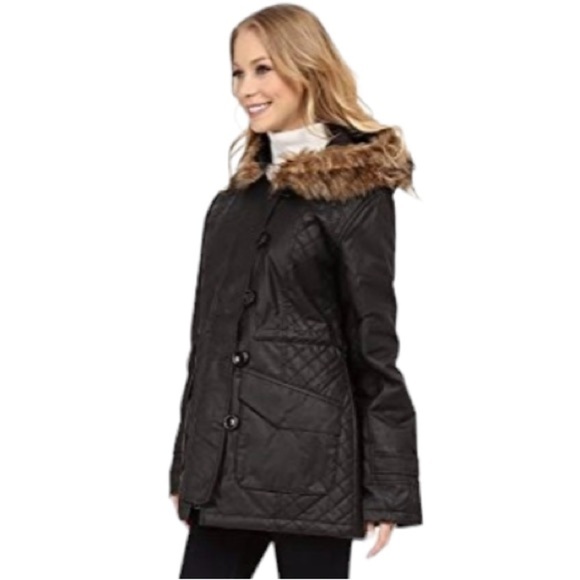 Sanctuary Manhattan Parka Coat with Faux Fur Size S NEW - Picture 3 of 16